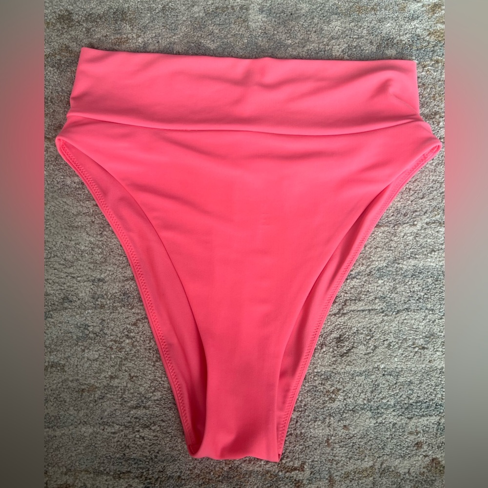 aerie High-Waist Bikini Bottoms in Coral